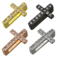 Brass Slide Charm, plated, micro pave cubic zirconia nickel, lead & cadmium free Approx 