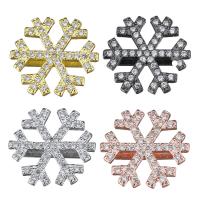 Brass Slide Charm, Snowflake, plated, micro pave cubic zirconia nickel, lead & cadmium free Approx 