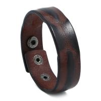 Faux Leather Bracelet, with Zinc Alloy, zinc alloy snap clasp, vintage & for man 