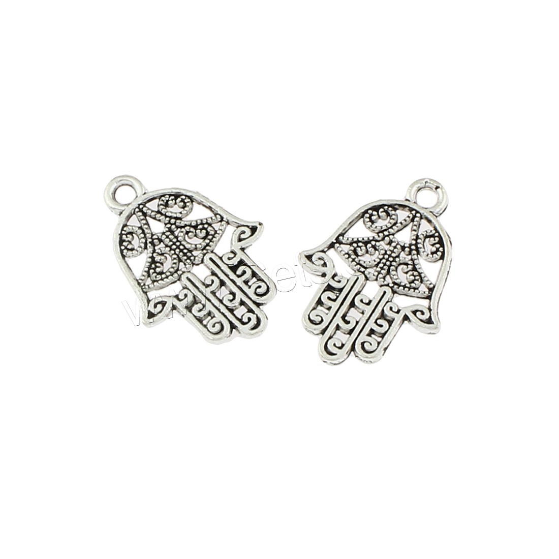 Zinc Alloy Hamsa Pendants, antique silver color plated, 15x21x2mm, Hole:Approx 1mm, Approx 500PCs/Bag, Sold By Bag
