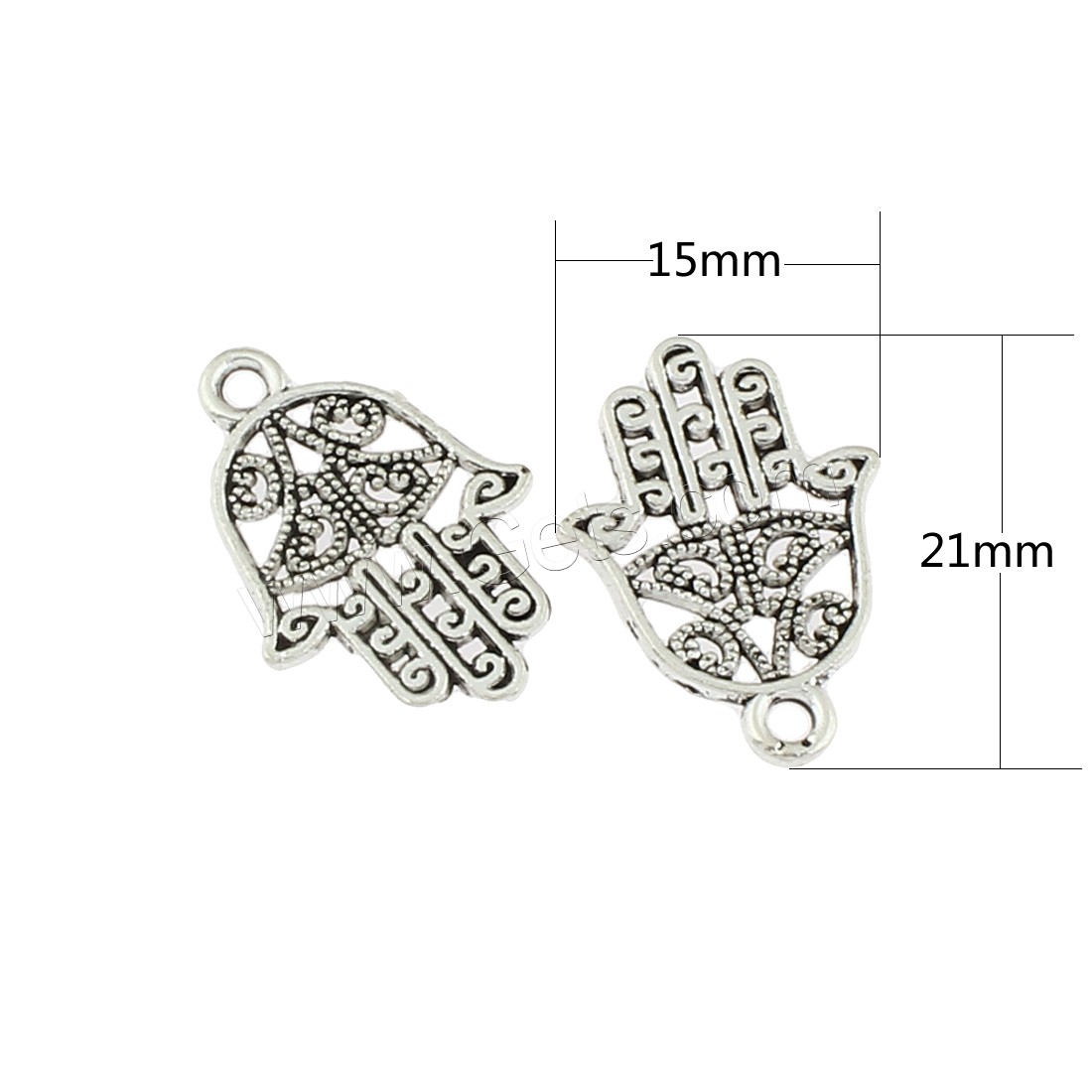 Zinc Alloy Hamsa Pendants, antique silver color plated, 15x21x2mm, Hole:Approx 1mm, Approx 500PCs/Bag, Sold By Bag