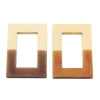 Wood Earring Drop Component, Rectangle Approx 1mm 