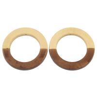 Wood Earring Drop Component, Donut Approx 1mm 