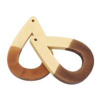 Wood Earring Drop Component, Donut Approx 1mm 