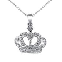 Rhinestone Zinc Alloy Necklace, Crown, plated, oval chain & for woman & with rhinestone nickel, lead & cadmium free, 450mm 
