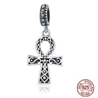 Thailand Sterling Silver European Pendant, Ankh Cross, without troll Approx 4.5-5mm 