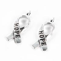 Zinc Alloy Bowkont Pendants, antique silver color plated, with letter pattern Approx 2mm 