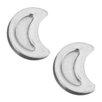 Stainless Steel Jewelry Cabochon, Moon, silver color 