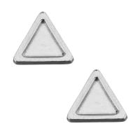 Stainless Steel Jewelry Cabochon, Triangle, silver color 