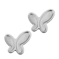 Stainless Steel Jewelry Cabochon, Butterfly, silver color 