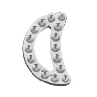 нержавеющая сталь Ювелирные кольца, Луна, серебряный 1.5mm, отверстие:Приблизительно продается PC