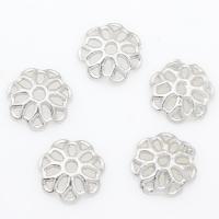 Zinc Alloy Bead Caps, Flower, plated, silver color, 11*3mm 