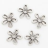Zinc Alloy Bead Caps, Flower, plated, silver color, 12*2mm 