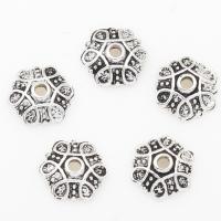 Zinc Alloy Bead Caps, Flower, plated, silver color, 10*11mm 