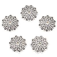 Zinc Alloy Bead Caps, Flower, plated, silver color, 11*2mm 