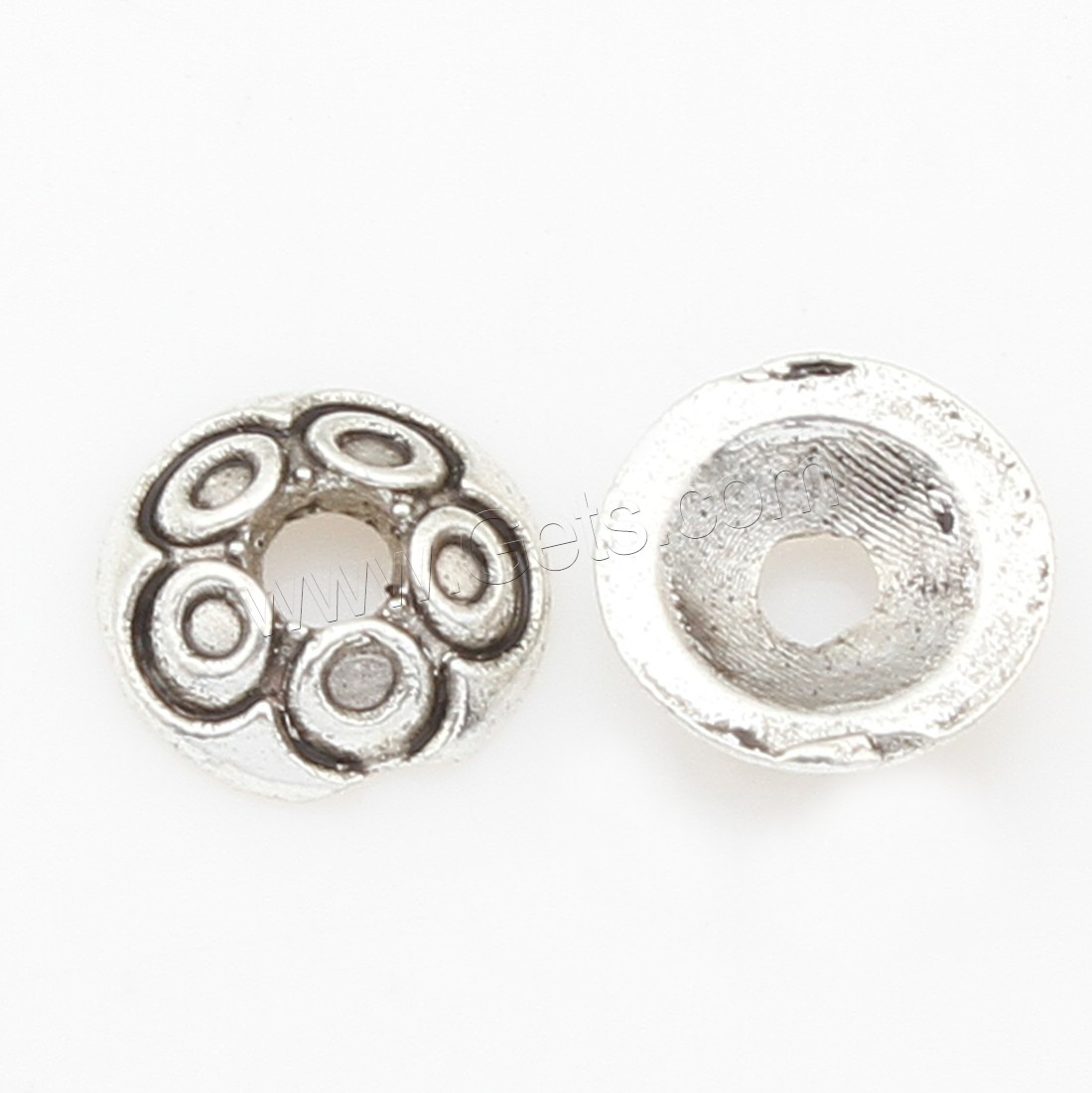 Perles en alliage zinc, alliage de zinc, fleur, Placage, argent, 6*1mm, 6000PC/sac, Vendu par sac