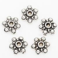 Zinc Alloy Bead Caps, Flower, plated, silver color, nickel, lead & cadmium free, 10*3mm 