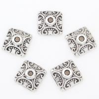 Zinc Alloy Bead Caps, plated, silver color, nickel, lead & cadmium free, 10*4mm 
