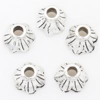 Zinc Alloy Bead Caps, Flower, plated, silver color, nickel, lead & cadmium free, 11*9mm 