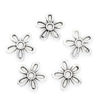 Zinc Alloy Bead Caps, Flower, plated, silver color, nickel, lead & cadmium free, 12*2mm 
