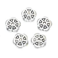 Zinc Alloy Bead Caps, Flower, plated, silver color, nickel, lead & cadmium free, 11*3mm 