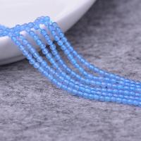 Natürliche blaue Achat Perlen, Blauer Achat, DIY & verschiedene Größen vorhanden, blau, Länge:ca. 15 ZollInch, verkauft von Strang