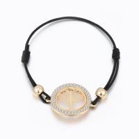 Zinc Alloy Rhinestone Bracelets, with leather cord, plated & for woman & with rhinestone & hollow, black, 29mm,29mm,23mm Approx 7 Inch 
