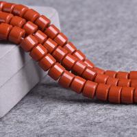 Roter Jaspis Perle, Zylinder, poliert, DIY, orange, 10x8mm, Länge:ca. 15 ZollInch, verkauft von Strang