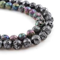 Natürliche Lava Perlen, rund, verschiedene Größen vorhanden, keine, 8mm, verkauft von Strang
