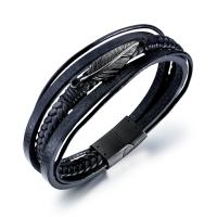 PU Leather Bracelet, plated, for man 39mm,12mm Inch 