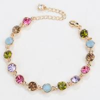 Zinc Alloy Crystal Bracelets, with Crystal, with 4.5cm extender chain, plated, for woman Approx 5.9 Inch 