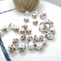 Printing Porcelain Beads, Round, handmade Approx 2mm [