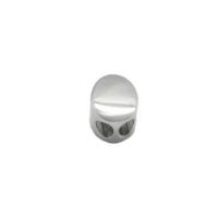 Stainless Steel Positioning Bead, Round, polished, double-hole, original color, 8*5mm 