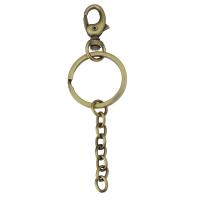 Zinc Alloy Key Clasp, with Iron, plated, antique gold color, 107mm 