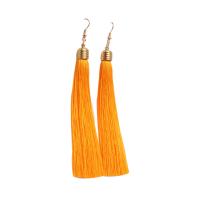 Fashion Tassel Earring, Brass, gold color plated, random style & for woman 143mm 