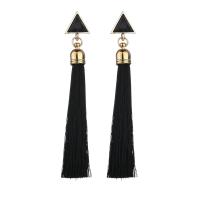 Zinc Alloy Tassel Earring, with Cotton Thread, plated, for woman 90mm 