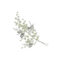 Flores Para El Pelo Novia, aleación de zinc, con Perlas plásticas, chapado, más colores para la opción, 160x90mm, Vendido por UD