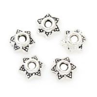Zinc Alloy Bead Caps, Flower, antique silver color plated, nickel, lead & cadmium free, 6*3mm, Approx 