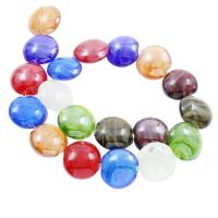 Innerer Twist Lampwork Perlen, flache Runde, innen Twist, Zufällige Farbe, 20x19x11mm, Bohrung:ca. 1mm, ca. 100PCs/Menge, verkauft von Menge