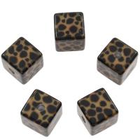 Acrylic Jewelry Beads, Square, large hole, black and brown Approx 3mm, Approx 