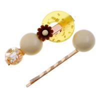Hair Slide, Zinc Alloy, with Acrylic, gold color plated, Korean style & for woman 