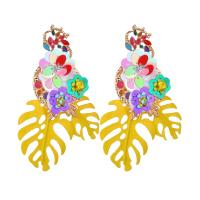 Zinc Alloy Rhinestone Drop Earring, with Sequins, plated, for woman & with rhinestone 