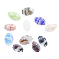 Grainy Lampwork Beads, Olive, Random Color, 12*18mm Approx 2mm 