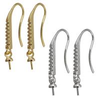Stainless Steel Earring Drop Component, Brass, high quality plated & with rhinestone 0.8mm 