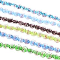 Inner Flower Lampwork Beads, Flat Round, Random Color, 11*17mm Approx 1mm 