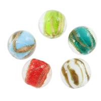 Gold Sand Lampwork Beads, Round, Random Color, 17*17mm Approx 1mm 