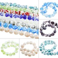 Perles Murano granuleuses , chalumeau, Plat rond, granuleux, plus de couleurs à choisir, 20*10mm Environ 2mm Vendu par sac