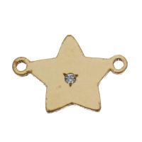 Gold Filled Connector, Star, 14K gold-filled, micro pave cubic zirconia & 1/1 loop Approx 0.5mm 
