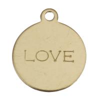 Gold Filled Pendants, Flat Round, 14K gold-filled & with letter pattern Approx 1mm 
