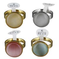 Stainless Steel Finger Ring, with Cats Eye & for woman 4mm 